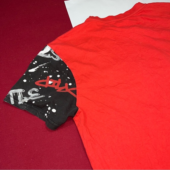 Hustle GS-115 RED Grafitti Art T-Shirt black Splatter Street Hip Hop Drip Men XL - Picture 7 of 9